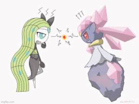 Meloetta and diancie | image tagged in meloetta and diancie | made w/ Imgflip meme maker