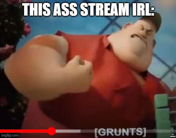 Fat Guy Sausage Party | THIS ASS STREAM IRL:; I AM JUSTACHEEMSDOGE | image tagged in fat guy sausage party | made w/ Imgflip meme maker