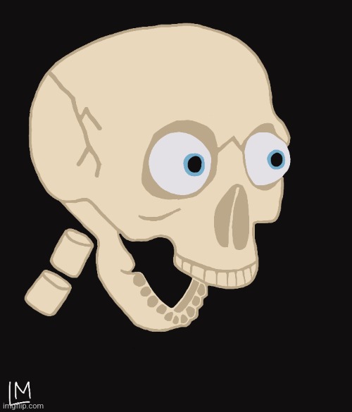 Made this in 2 hours, what do you think? | image tagged in skeleton,skull,gasp | made w/ Imgflip meme maker