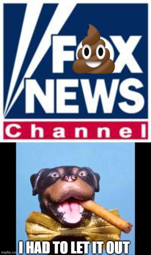 I HAD TO LET IT OUT | image tagged in fox news,triumph comic to poop on,politics lol | made w/ Imgflip meme maker