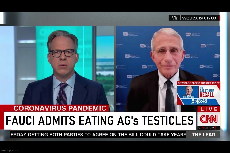 After AG Garland donated his testicles. I did eat 'em...for Science. -T.F. | image tagged in vince vance,fauci,memes,merrick garland,testicles,anthony fauci | made w/ Imgflip meme maker