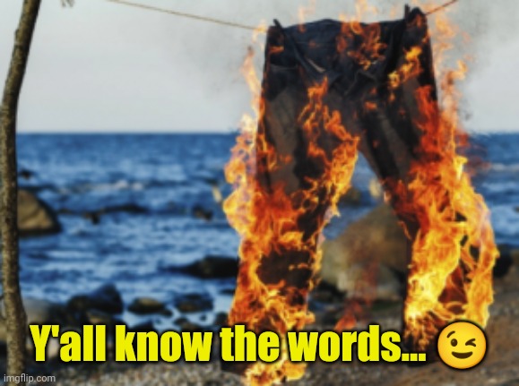 Pants on fire | Y'all know the words... ? | image tagged in pants on fire | made w/ Imgflip meme maker