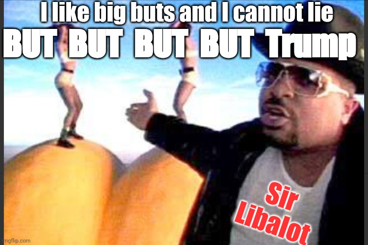 I like big butts and I can not lie  | I like big buts and I cannot lie BUT  BUT  BUT  BUT  Trump Sir Libalot | image tagged in i like big butts and i can not lie | made w/ Imgflip meme maker