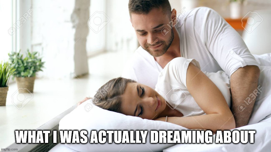 Wake Up Babe | WHAT I WAS ACTUALLY DREAMING ABOUT | image tagged in wake up babe | made w/ Imgflip meme maker