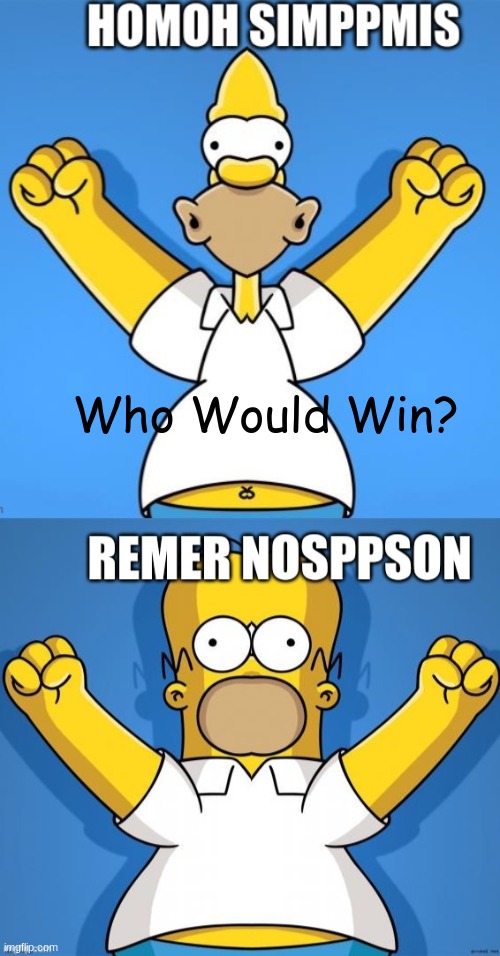 Who Homoh and Remer are. | Who Would Win? | image tagged in homer simpson | made w/ Imgflip meme maker