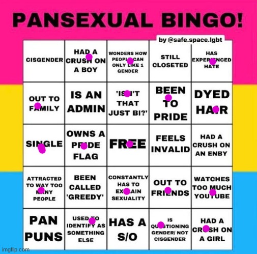 So close- | image tagged in pansexual bingo | made w/ Imgflip meme maker
