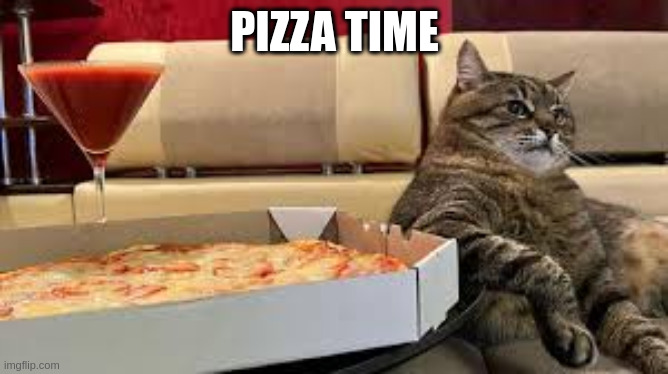Pizza time | PIZZA TIME | image tagged in stepan cat,pizza,food | made w/ Imgflip meme maker