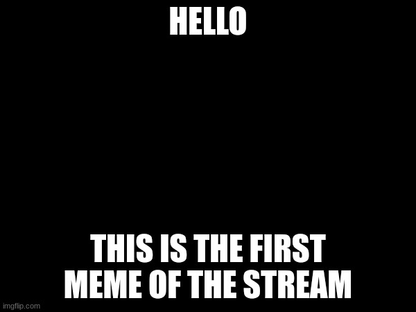 first | HELLO; THIS IS THE FIRST MEME OF THE STREAM | image tagged in meme | made w/ Imgflip meme maker