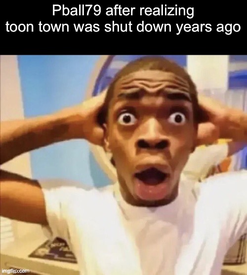 in shock | Pball79 after realizing toon town was shut down years ago | image tagged in in shock | made w/ Imgflip meme maker