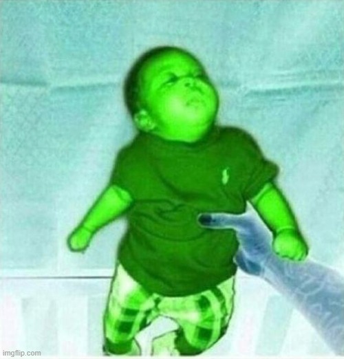 ourple baby inverted! does it look better or worse? that's for you to decide! | image tagged in why he ourple,baby | made w/ Imgflip meme maker