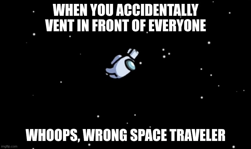 ahhhhhhhhhhhhhhhhhhh | WHEN YOU ACCIDENTALLY VENT IN FRONT OF EVERYONE; WHOOPS, WRONG SPACE TRAVELER | image tagged in among us ejected | made w/ Imgflip meme maker