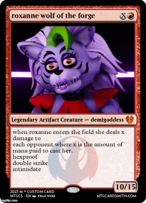 one of my custom magic the gathering trading cards | image tagged in fnaf security breach,cardsmith | made w/ Imgflip meme maker
