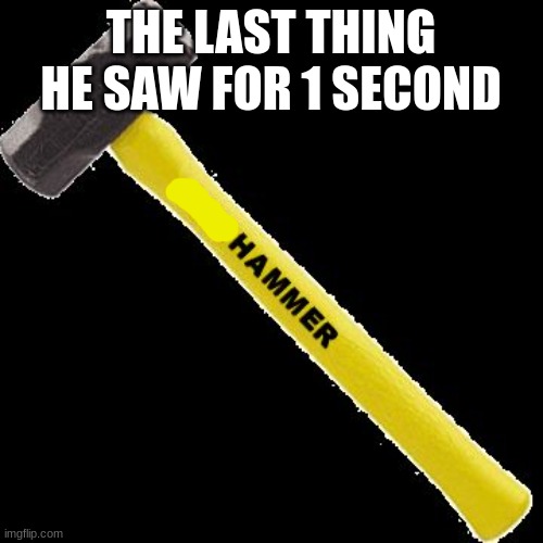 Ban Hammer | THE LAST THING HE SAW FOR 1 SECOND | image tagged in ban hammer | made w/ Imgflip meme maker