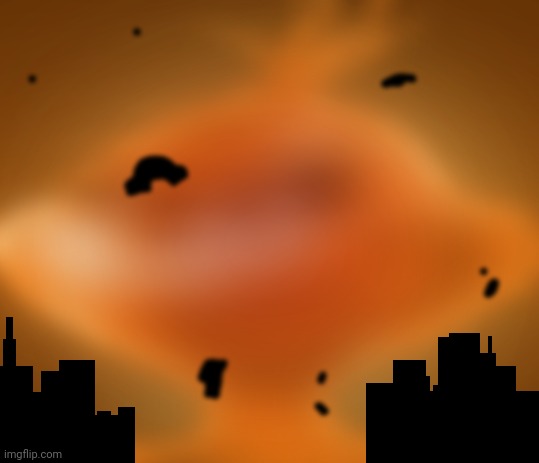 Artist's depiction of the Hiroshima Nuclear Bombing | image tagged in art | made w/ Imgflip meme maker