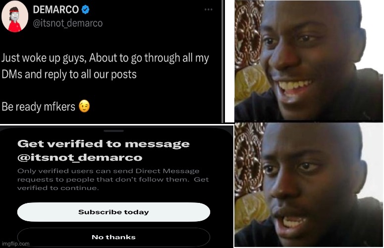 Disappointed Black Guy | image tagged in disappointed black guy | made w/ Imgflip meme maker