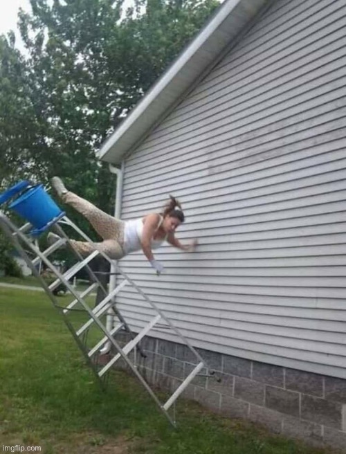 woman ladder accident | image tagged in woman ladder accident | made w/ Imgflip meme maker