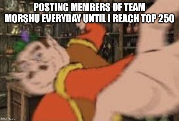 Day 20 (first repeat) | POSTING MEMBERS OF TEAM MORSHU EVERYDAY UNTIL I REACH TOP 250 | image tagged in morshu punch | made w/ Imgflip meme maker
