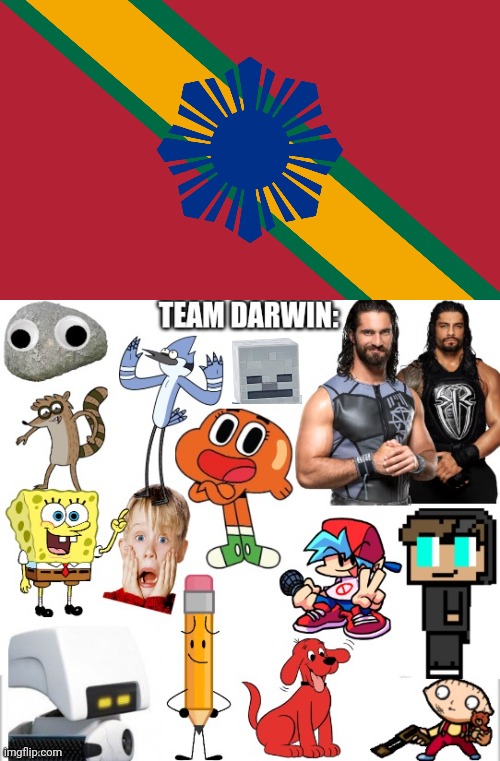 Forgot to add mc skeleton but here it is: | image tagged in team,darwin | made w/ Imgflip meme maker