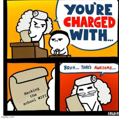 you have been charge with | Hacking the school WIFI | image tagged in you have been charge with,memes | made w/ Imgflip meme maker