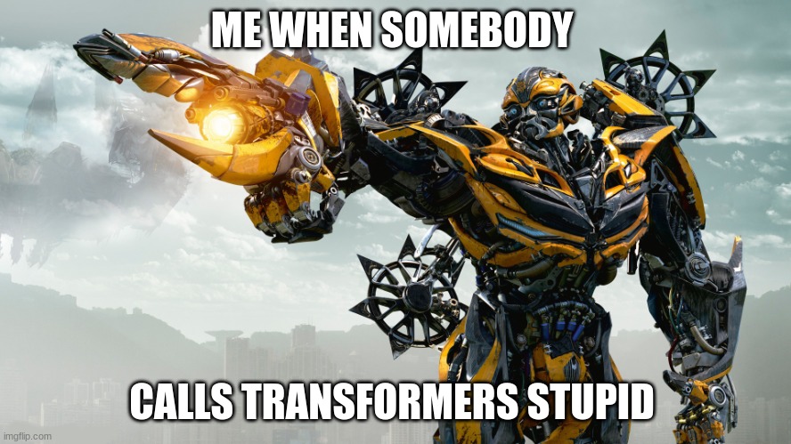 Transformers are awesome | ME WHEN SOMEBODY; CALLS TRANSFORMERS STUPID | image tagged in men are not transformers | made w/ Imgflip meme maker