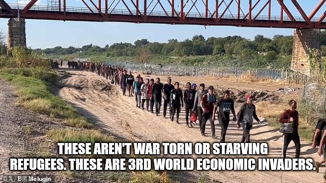 Biden did this | THESE AREN'T WAR TORN OR STARVING REFUGEES. THESE ARE 3RD WORLD ECONOMIC INVADERS. | image tagged in democrats,secure the border,illegal immigration,immigrant children,drugs,invasion | made w/ Imgflip meme maker