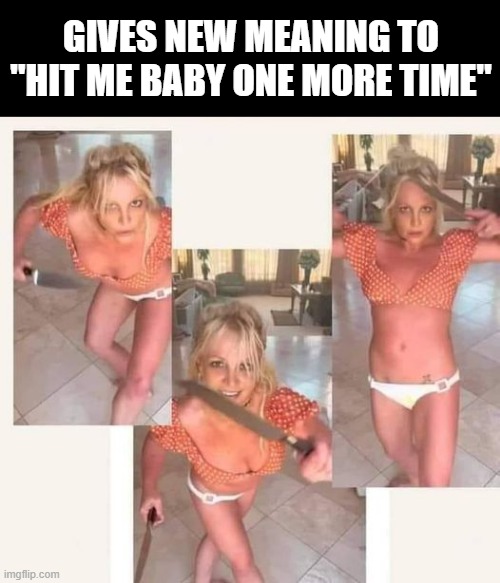 It's Brittney, Bitch | GIVES NEW MEANING TO "HIT ME BABY ONE MORE TIME" | image tagged in dark humor | made w/ Imgflip meme maker