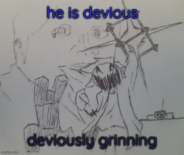 Blook with a mine | he is devious deviously grinning | image tagged in blook with a mine | made w/ Imgflip meme maker