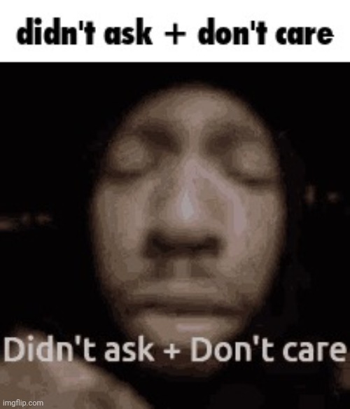 Didn't ask | image tagged in didn't ask | made w/ Imgflip meme maker