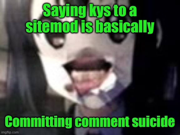 guh | Saying kys to a sitemod is basically; Committing comment suicide | image tagged in guh | made w/ Imgflip meme maker