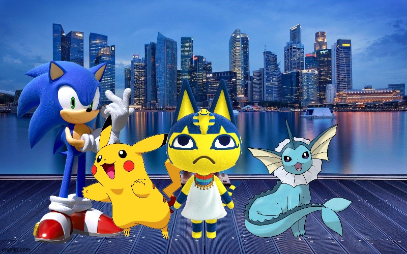 Sonic and friends enjoying a big city adventure | image tagged in city background | made w/ Imgflip meme maker