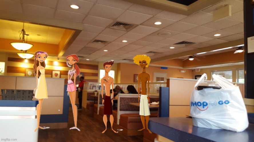 A Day at IHOP | image tagged in surfing,surf,girl,boy,pancakes,orange juice | made w/ Imgflip meme maker