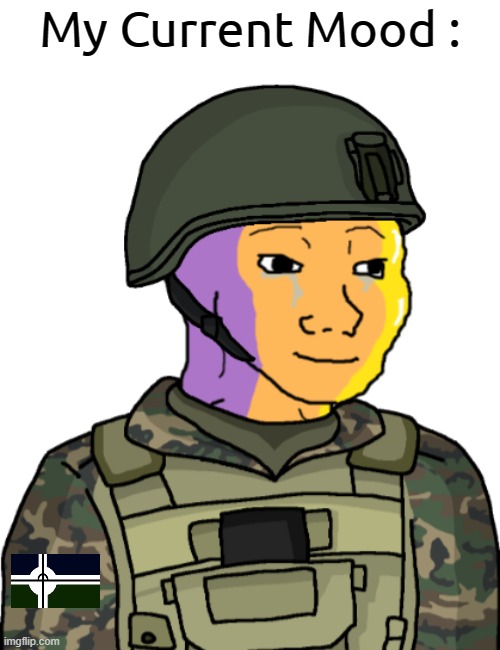 My Mood RN : | My Current Mood : | image tagged in wojak stunned eroican soldier,wojak,oc,soldier,pro-fandom | made w/ Imgflip meme maker
