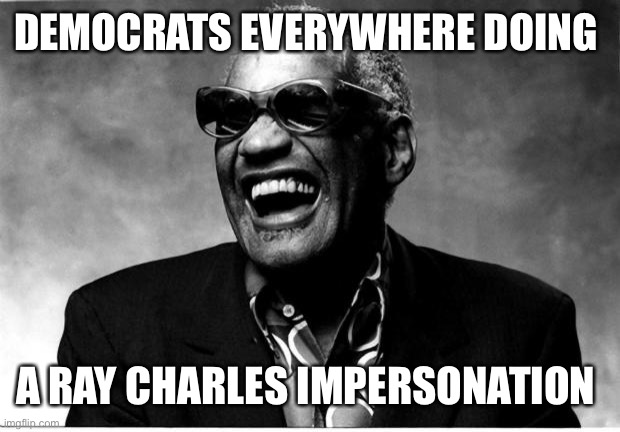 Ray Charles | DEMOCRATS EVERYWHERE DOING A RAY CHARLES IMPERSONATION | image tagged in ray charles | made w/ Imgflip meme maker