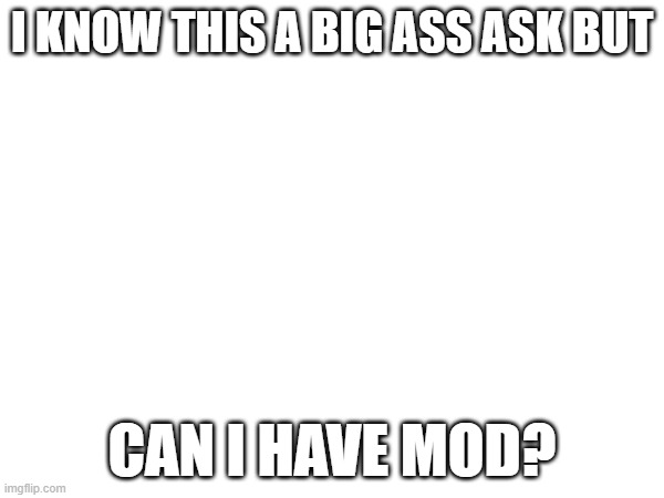 I KNOW THIS A BIG ASS ASK BUT; CAN I HAVE MOD? | made w/ Imgflip meme maker