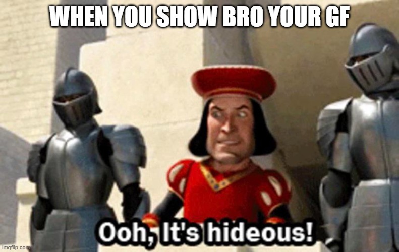 Upvote if relatable | WHEN YOU SHOW BRO YOUR GF | image tagged in memes,shrek,funny memes | made w/ Imgflip meme maker