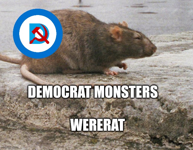 democrat | DEMOCRAT MONSTERS; WERERAT | image tagged in democrats | made w/ Imgflip meme maker