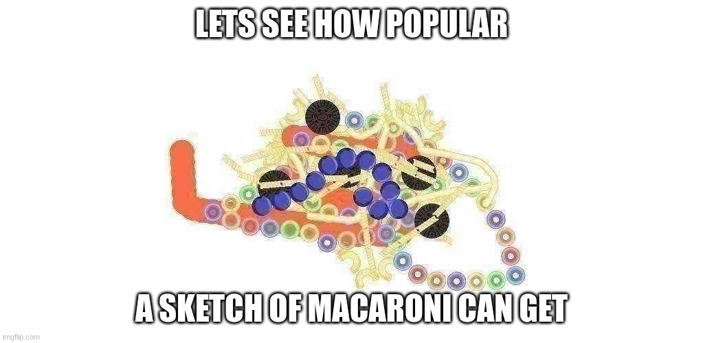 macaroni sketch | LETS SEE HOW POPULAR; A SKETCH OF MACARONI CAN GET | image tagged in custom template,sketch,memes,pasta,drawing | made w/ Imgflip meme maker