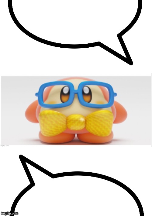 attempt 3(guaranteed) | image tagged in speech bubble transparent,nerd waddle dee | made w/ Imgflip meme maker
