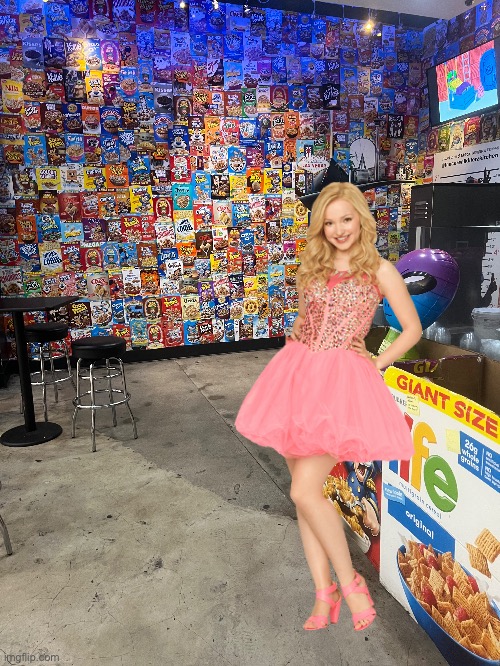 Liv Rooney is at The Cereal Killerz Cafe | image tagged in prom,girl,pink,pretty,blonde,cereal | made w/ Imgflip meme maker