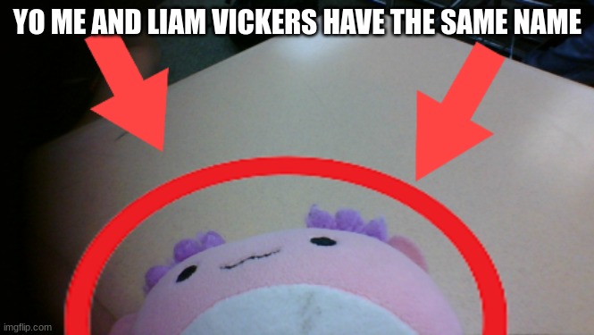 I didn't have a template for the meme | YO ME AND LIAM VICKERS HAVE THE SAME NAME | image tagged in axolotl circle,murder drones,liam vickers,liamofvalos | made w/ Imgflip meme maker