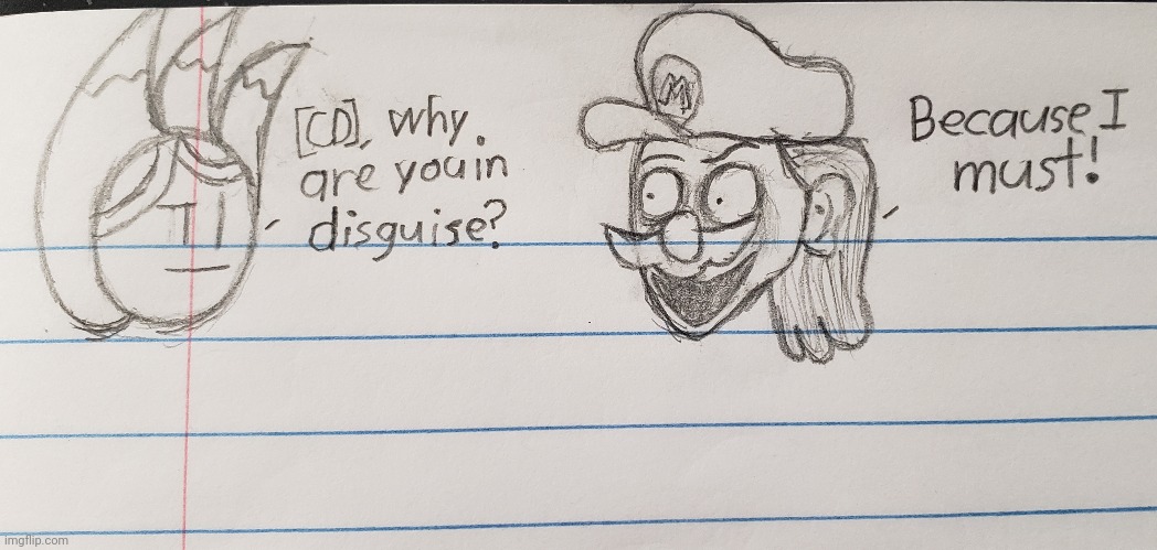 Goofy ahh doodle in class: Disguise | image tagged in school,class,drawing | made w/ Imgflip meme maker