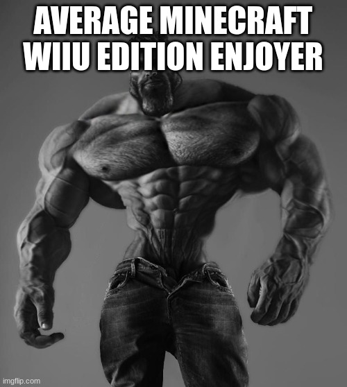 GigaChad | AVERAGE MINECRAFT WIIU EDITION ENJOYER | image tagged in gigachad | made w/ Imgflip meme maker