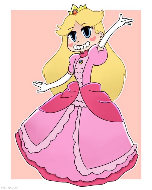 Star as Princess Peach | image tagged in star butterfly,princess peach,star vs the forces of evil | made w/ Imgflip meme maker