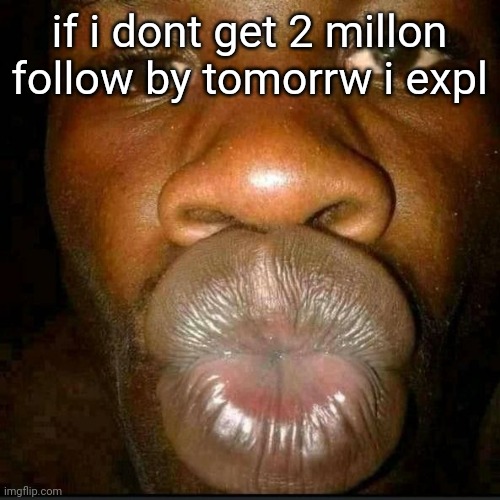 . | if i dont get 2 millon follow by tomorrw i expl | made w/ Imgflip meme maker