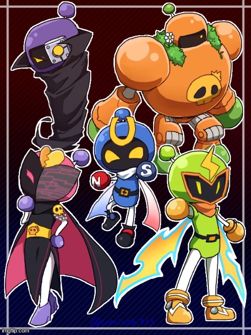 The 5 Dastardly Bombers (Art by umiushi913) | made w/ Imgflip meme maker