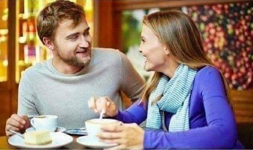 MAN WOMAN COFFEE DATE Blank Meme Template
