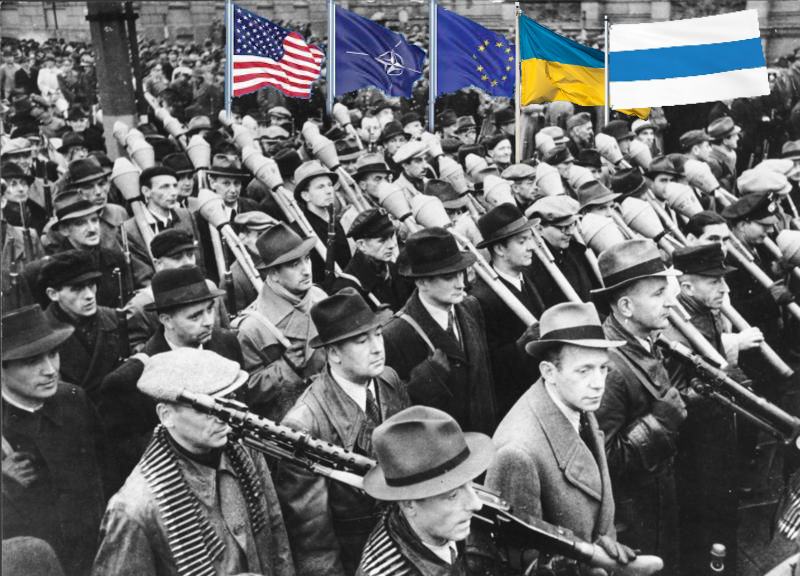 High Quality NATO-Volkssturm (US-EU-NATO-Ukraine-Free Russia's Volksstrum) Blank Meme Template