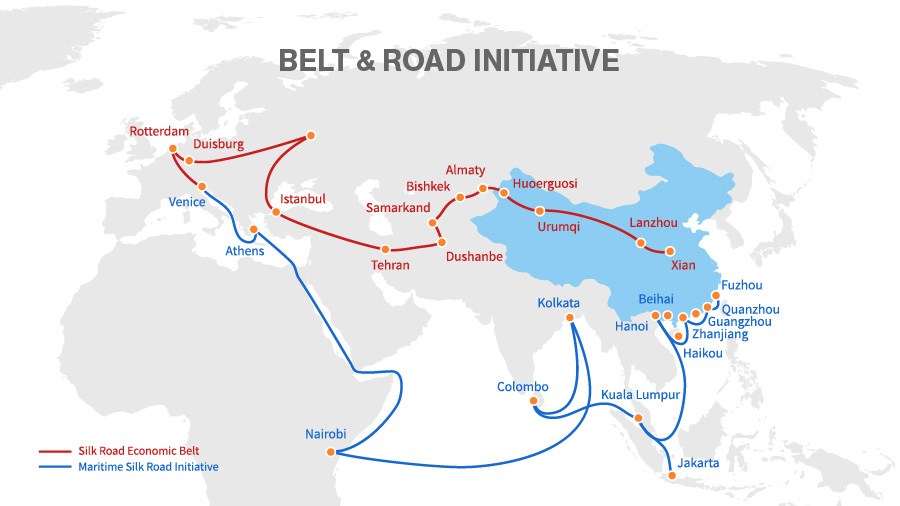 High Quality BeltRoad-Initiative-map Blank Meme Template