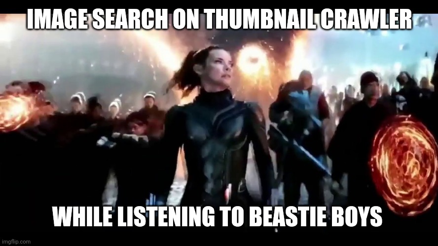 IMAGE SEARCH ON THUMBNAIL CRAWLER WHILE LISTENING TO BEASTIE BOYS | made w/ Imgflip meme maker