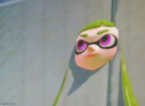 I am in your walls | image tagged in woomy in the wall glitch splatoon | made w/ Imgflip meme maker